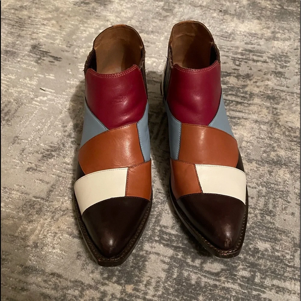 Coach multicolor patchwork booties. Size 6 1/2. - Picture 2 of 6